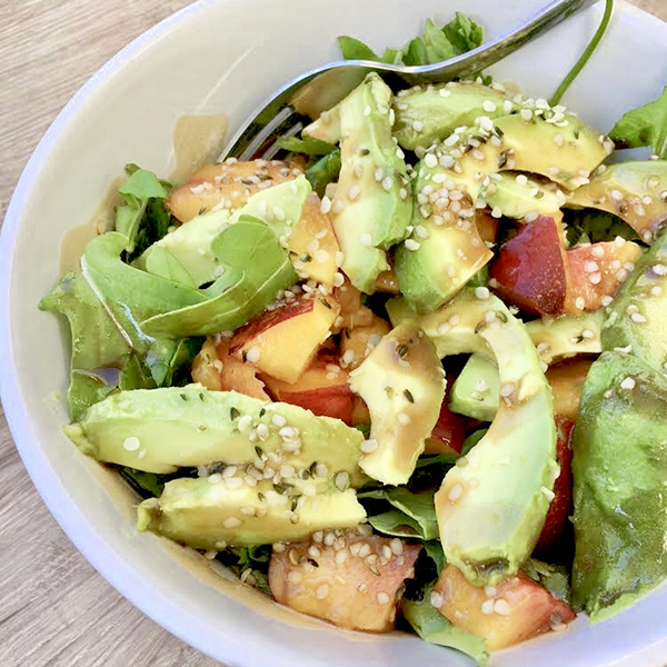 Sweet Peach Arugula Salad