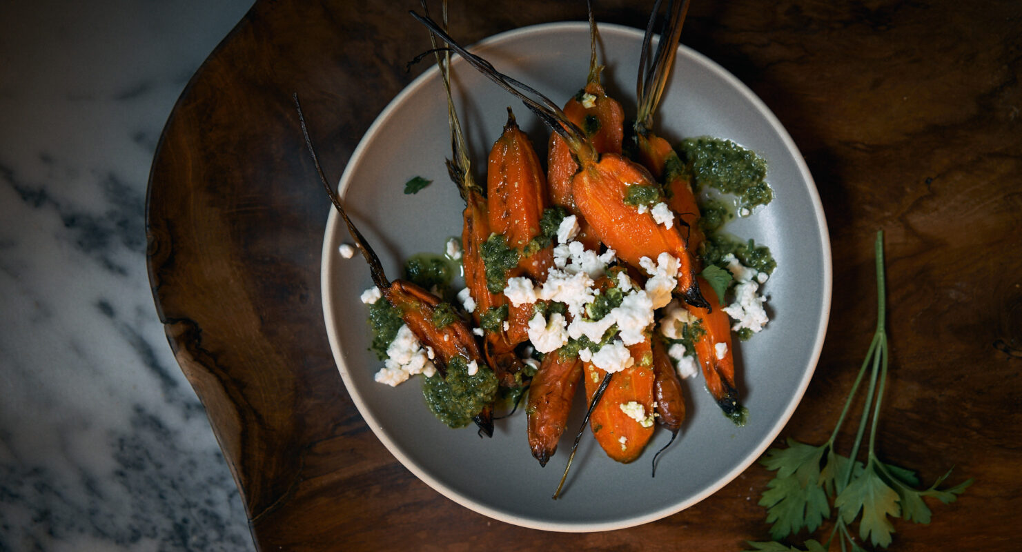 Roasted Carrots with Chimichurri & Feta