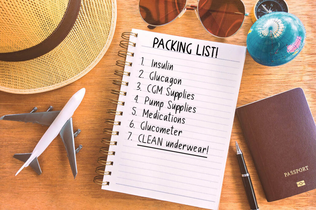 Diabetes travel packing list