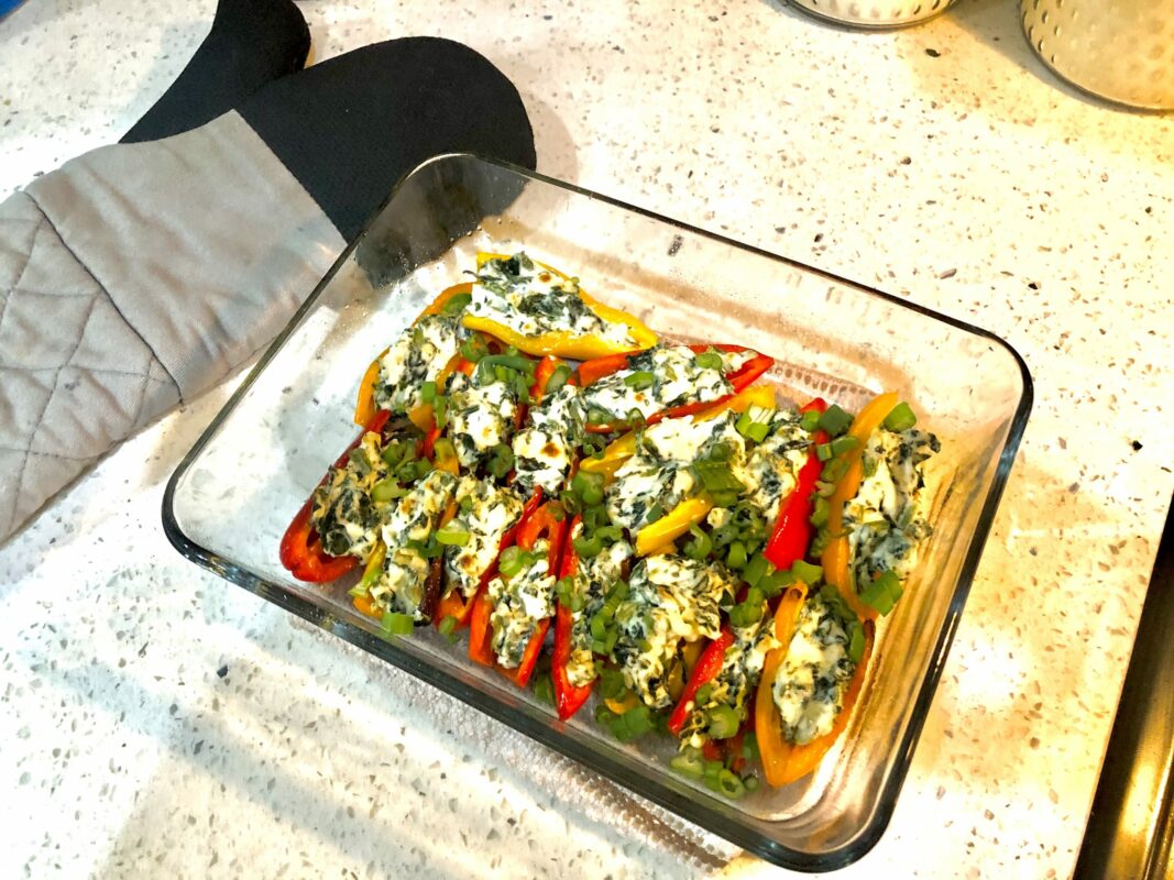 Garlic Cream Cheese & Spinach Roasted Mini Sweet Peppers