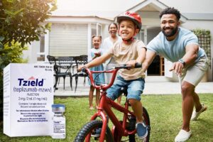 Young family who used Tzield to delay the onset of type 1 diabetes in their daughter