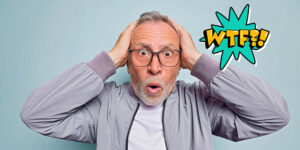 surprised and shocked older man reacts to medical news