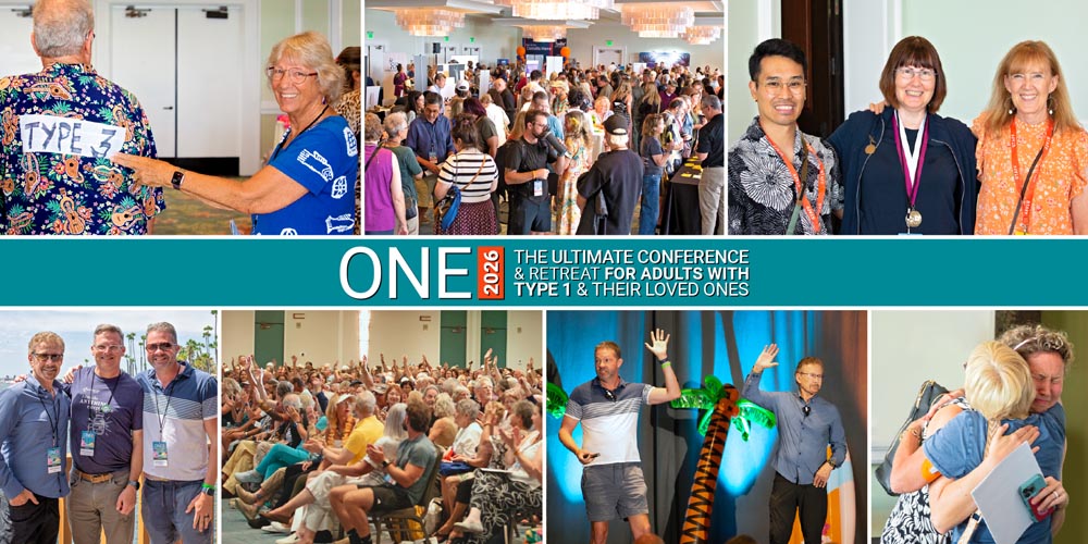 Groups of people at an event for people with type 1 diabetes